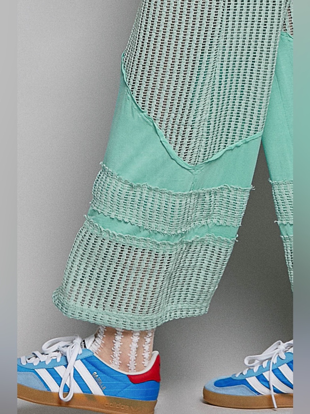 Contrast See Through Elastic Waist Knit
Culottes Pants | Electric Blue - Picture 4 of 4